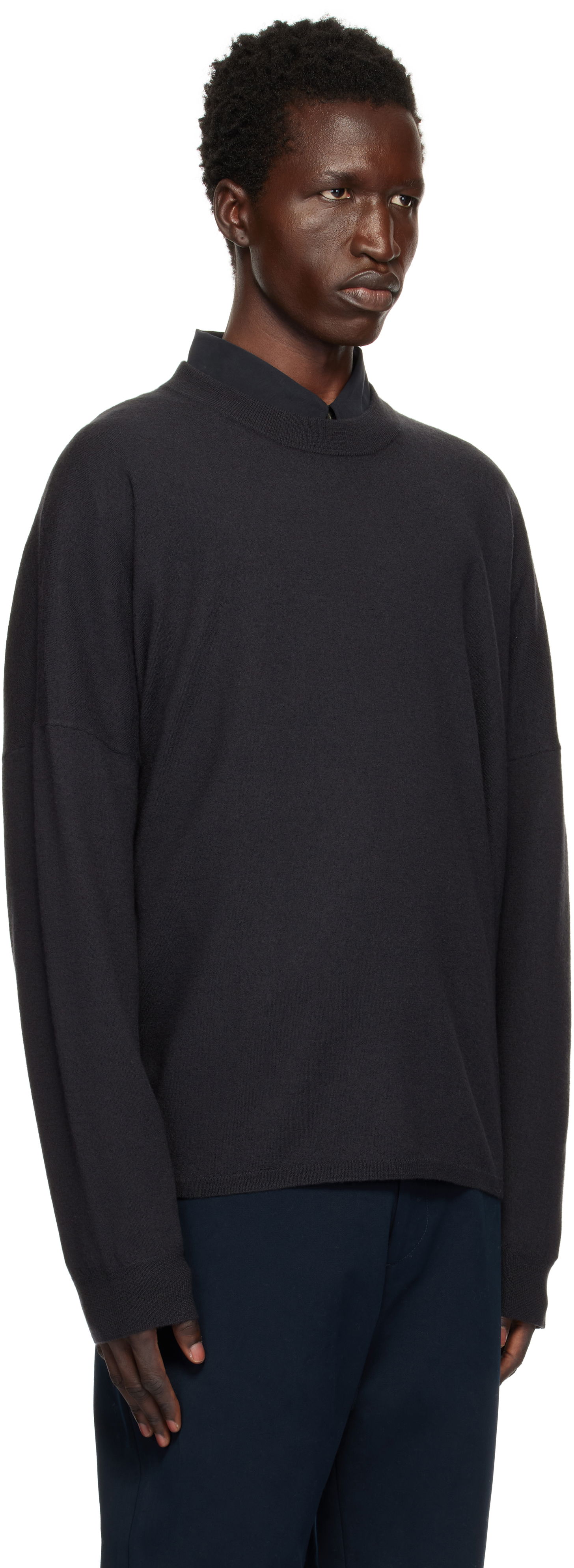 Sweater Studio Nicholson Studio Nicholson Scafell Knit Sweater Sort | SCAFELL SNM - 1294, 1