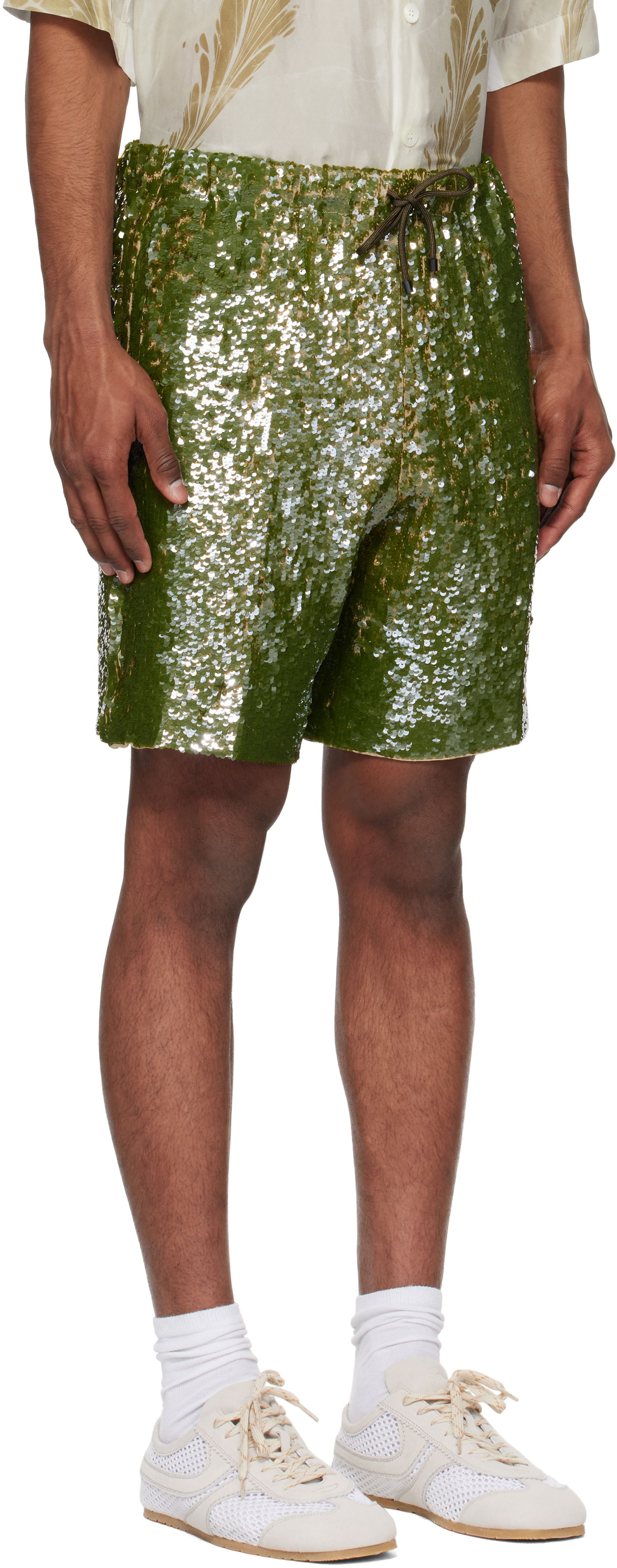 Shorts Dries Van Noten Dries Van Noten Sequin Shorts Grøn | 251-080973-1480, 1