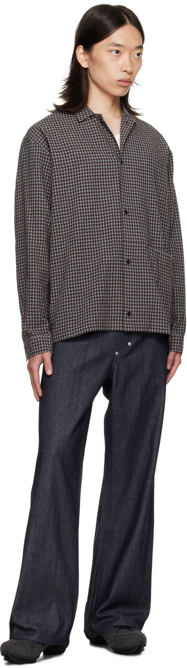 Skjorte sage NATION SAGE NATION Siesta Check Button-Down Shirt Brun | S139 SIESTA SHIRT WOOL COTTON, 3