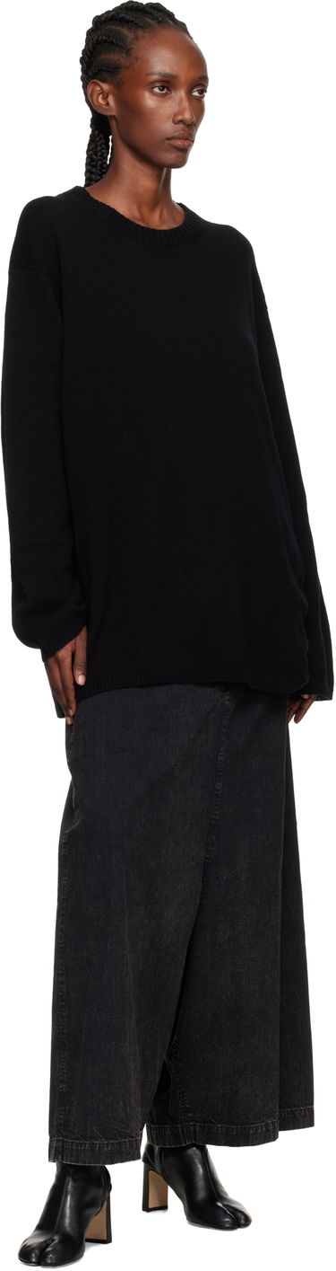 Sweater Yohji Yamamoto YOHJI YAMAMOTO String Round Neck Sweater Sort | HL-K04-184, 3