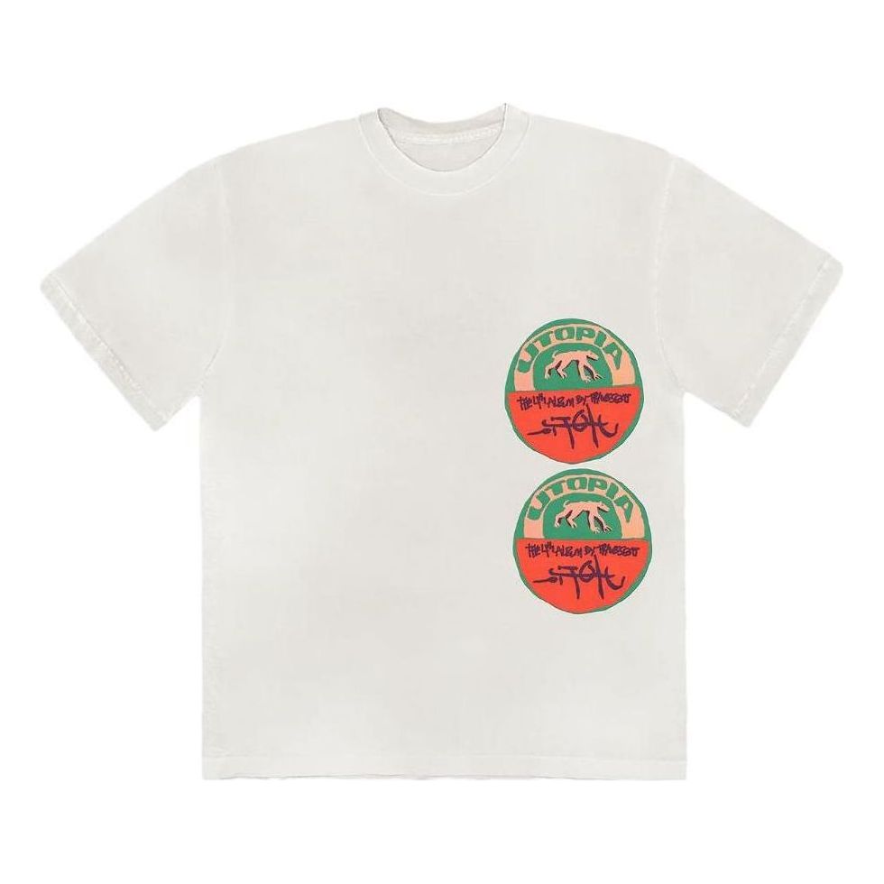 T-shirt Cactus Jack by Travis Scott Travis Scott UTOPIA Graphic T-Shirt Hvid | TSUT-BS08, 0