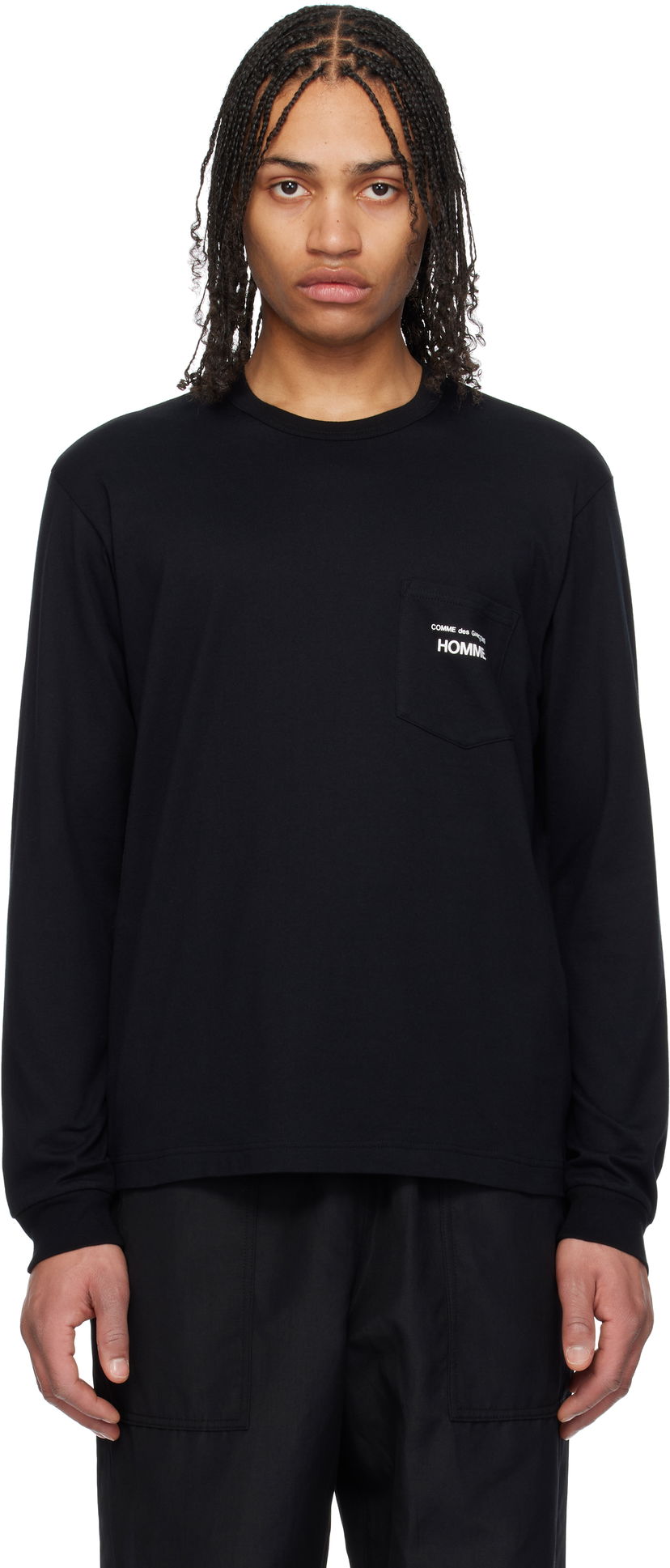 T-shirt Comme des Garçons Pocket Long Sleeve T-Shirt Homme Sort | HO-T102-051