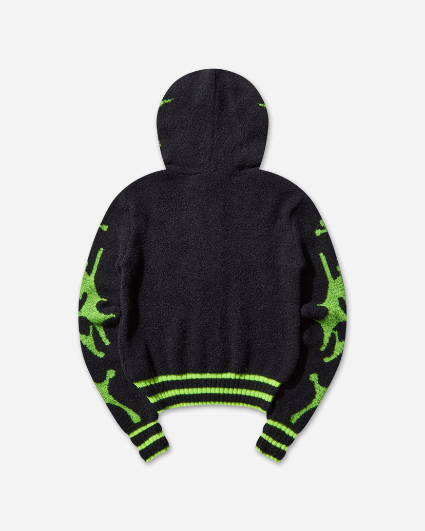 Sweater Chopova Lowena Neon Cartoon Knit Cardigan Sort | 5257 BLCKYLLW