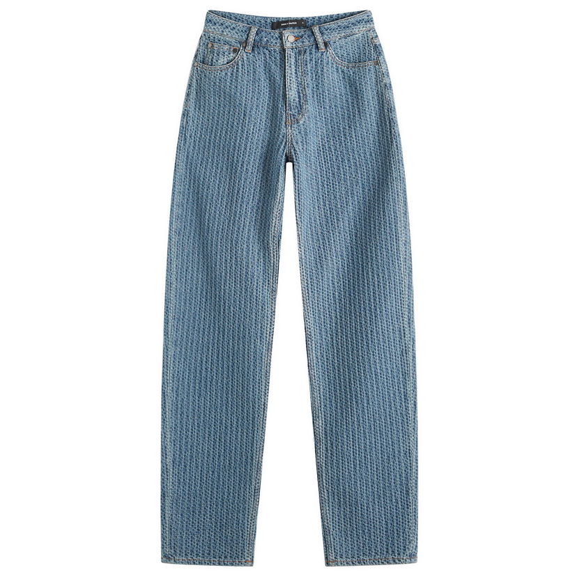 Jeans DAILY PAPER Daily Paper Women's Tapered Relaxed Jeans Blå | 2511100