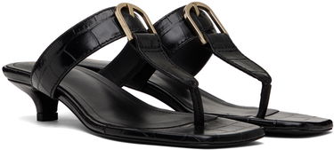 Tilbehør TOTEME TOTEME 'The Belted Croco' Heeled Sandals Sort | 242-WAS2043-LE0023, 3