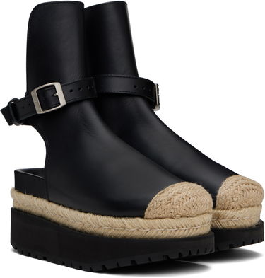 Kjole sacai sacai Jodphur Espadrille Platform Sandals Sort | 25-07919, 3