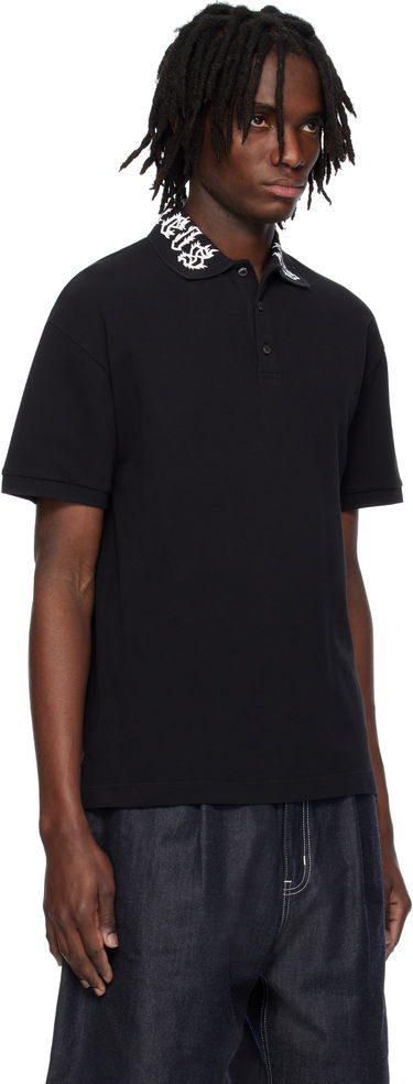 Polo skjorte Palm Angels Palm Angels Neck Logo Polo Sort | PMGB012S25FAB0021003, 1