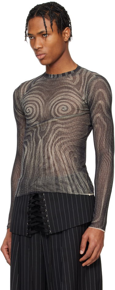 Sweater Jean Paul Gaultier Jean Paul Gaultier 'The Spirale' Sheer Long Sleeve T-Shirt Sort | 25/34-F-TO270-T587-000203, 3