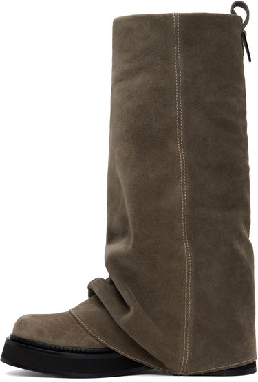 Tøj The Attico Attico Robin Suede Combat Boots Grå | 250WSH00798 LBT040AA, 2