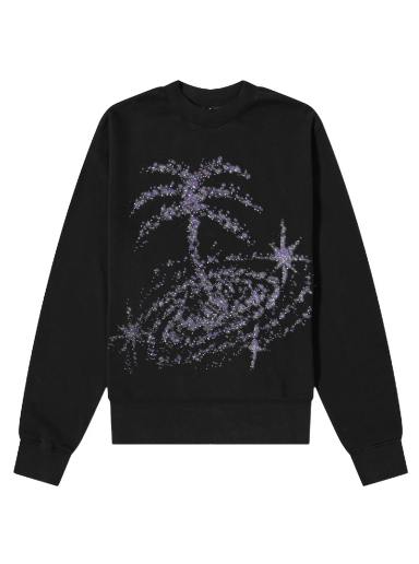 Sweater Palm Angels Palm Galaxy Crewneck Sort | PMBA026F21FLE0011083