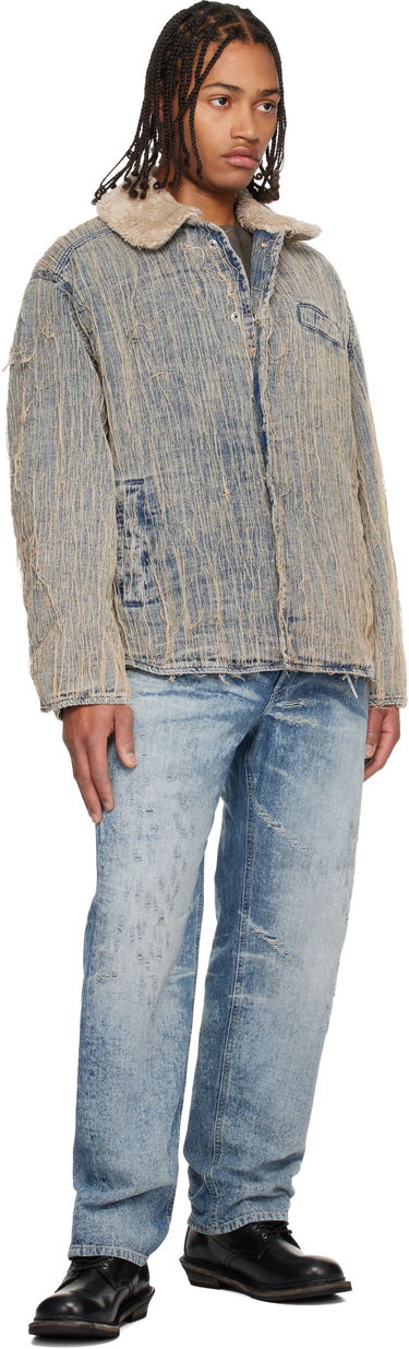 Jakke Diesel Shredded Denim Jacket with Sherpa Collar D-Ivar-S Flerfarvet | A19276-0CMBZ-01, 3
