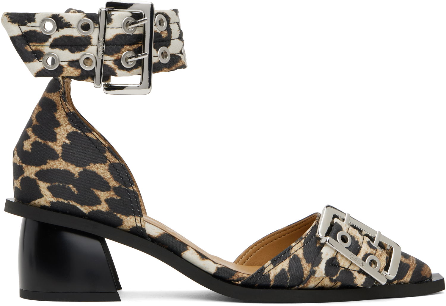 Sneakers og sko GANNI GANNI Buckle Open Cut Heels Brun | S2863, 0