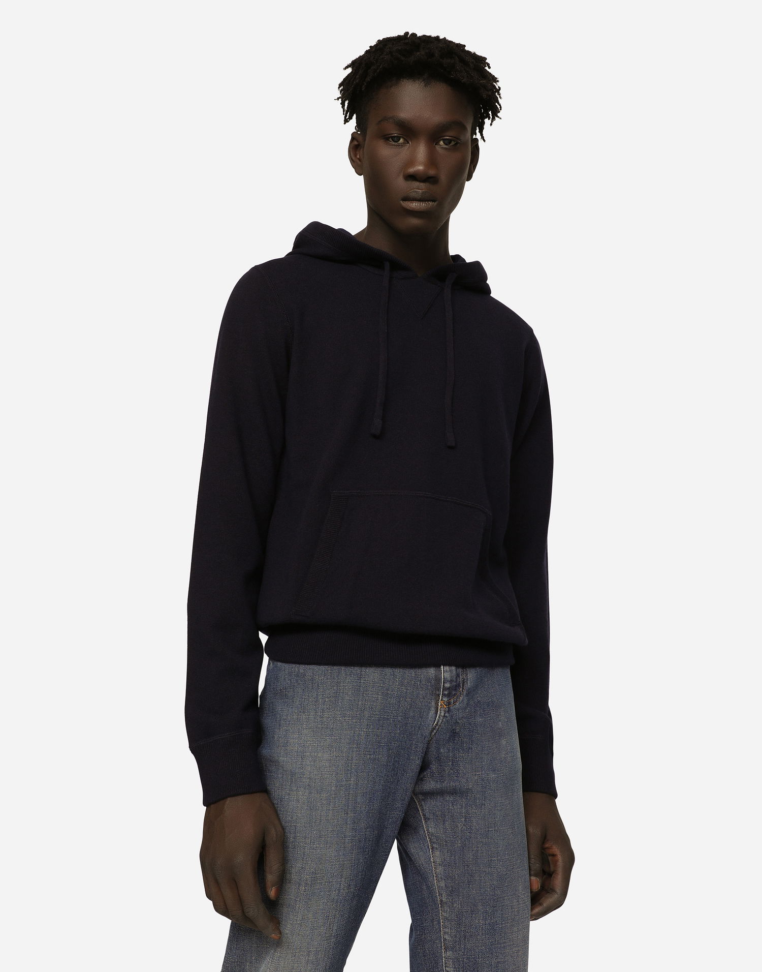 Sweatshirt Dolce & Gabbana Dolce & Gabbana Cashmere Hooded Pullover Mørkeblå | GI116KF44EGB0665, 1