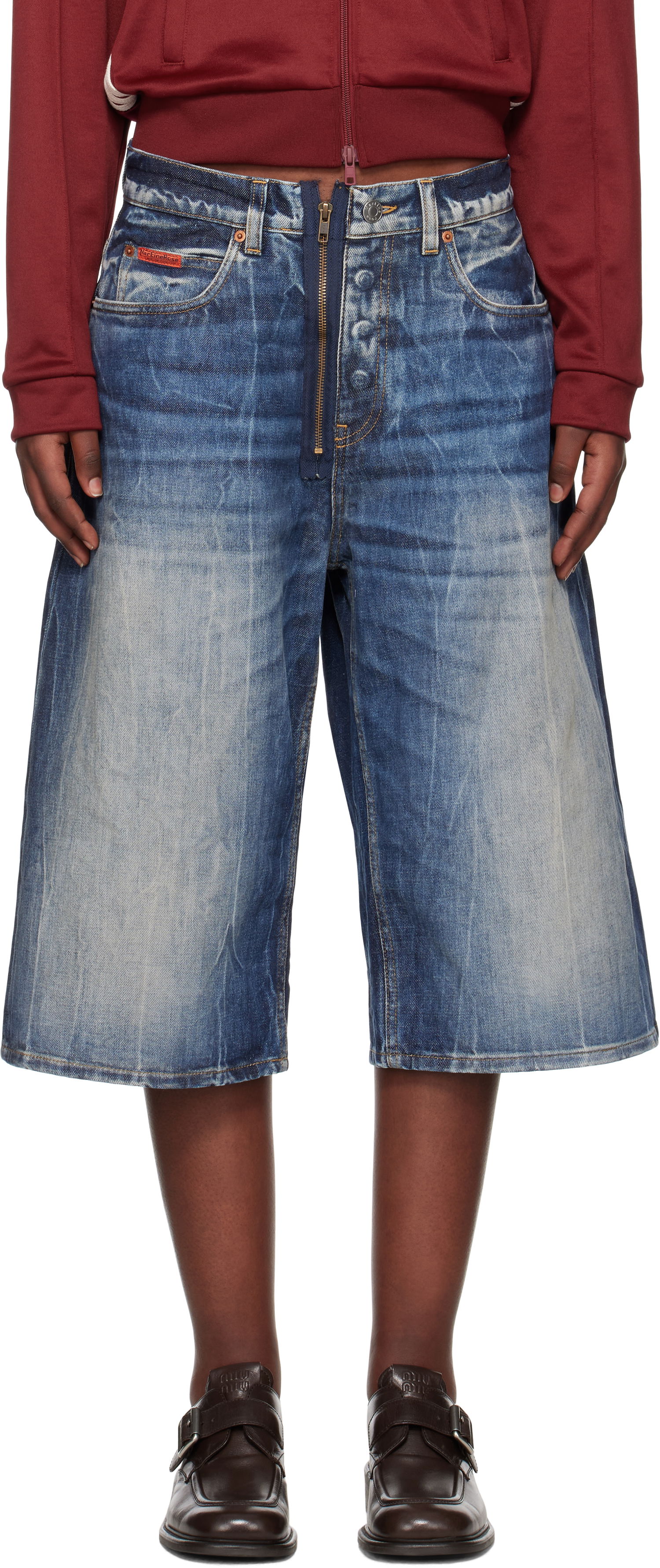 Shorts Martine Rose Martine Rose Zip Denim Shorts Blå | 247WD07515, 0
