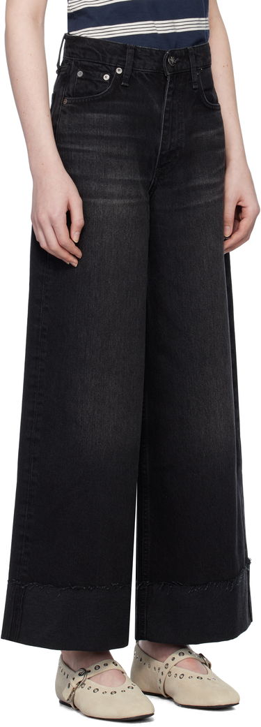 Jeans rag & bone Sofie Ankle Wide Leg Jeans Sort | WDD24H2993RGBL, 1