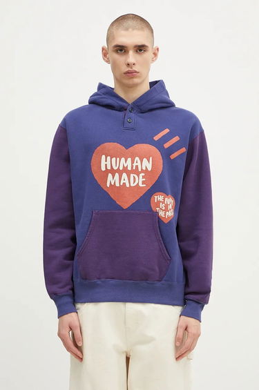 Sweatshirt Human Made Colorblock Hoodie With Print Lilla | HM28CS023, 0