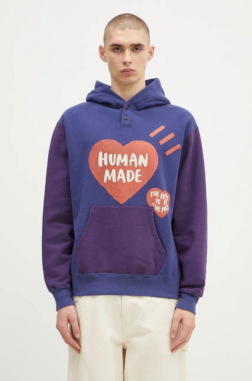 Sweatshirt Human Made Colorblock Hoodie With Print Lilla | HM28CS023