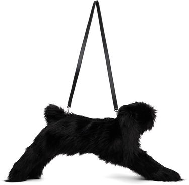Skuldertaske Simone Rocha Simone Rocha Faux Fur Hare Crossbody Bag Sort | BAG197B 0815, 0
