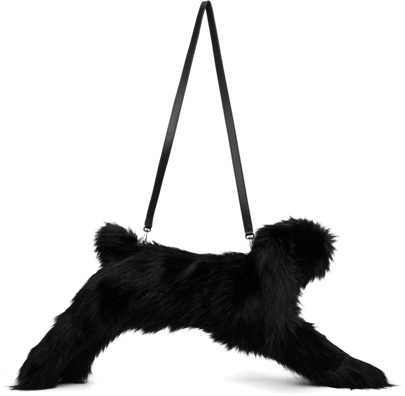 Skuldertaske Simone Rocha Simone Rocha Faux Fur Hare Crossbody Bag Sort | BAG197B 0815