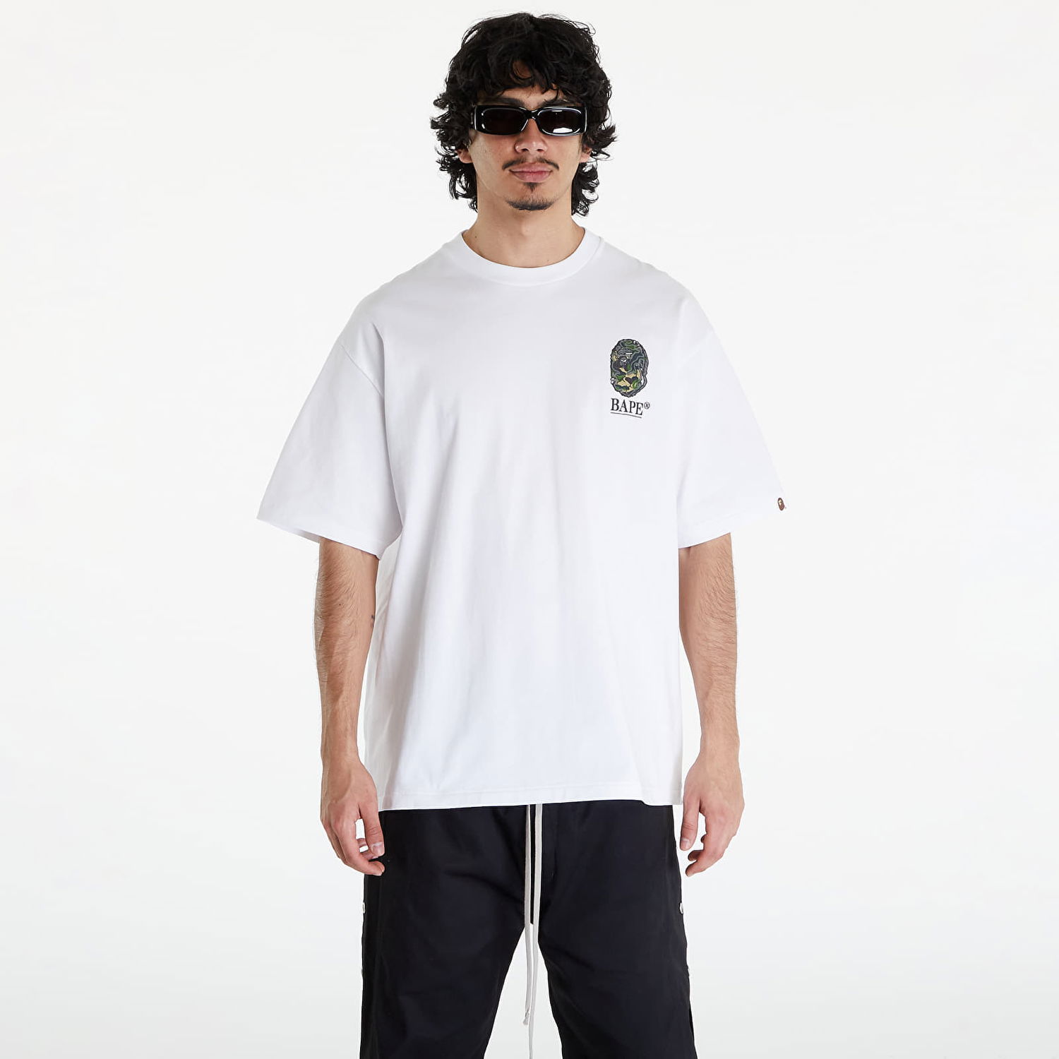 T-shirt BAPE A BATHING APE Camo Stone Ape Head Relaxed Fit Tee White Hvid | 001TEK301316M WHT, 0