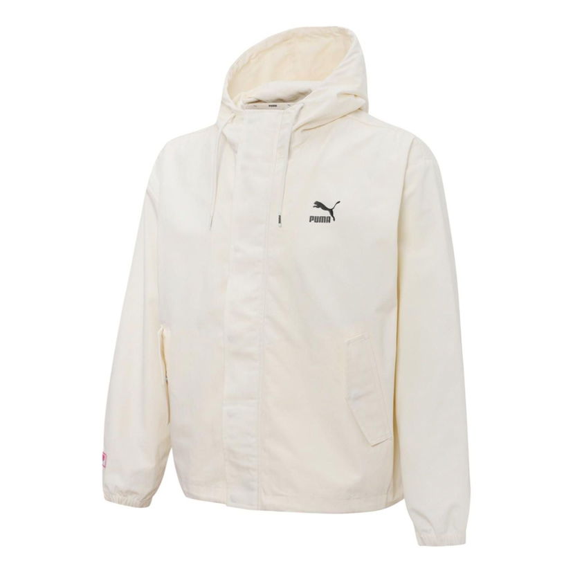 Vindjakke Puma Windbreaker Hooded Jacket Hvid | 537523-65