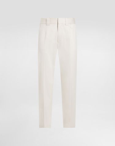Bukser Dolce & Gabbana Dolce & Gabbana Tailored Cotton Pants Hvid | GP0R4TFUFL3W0802, 0