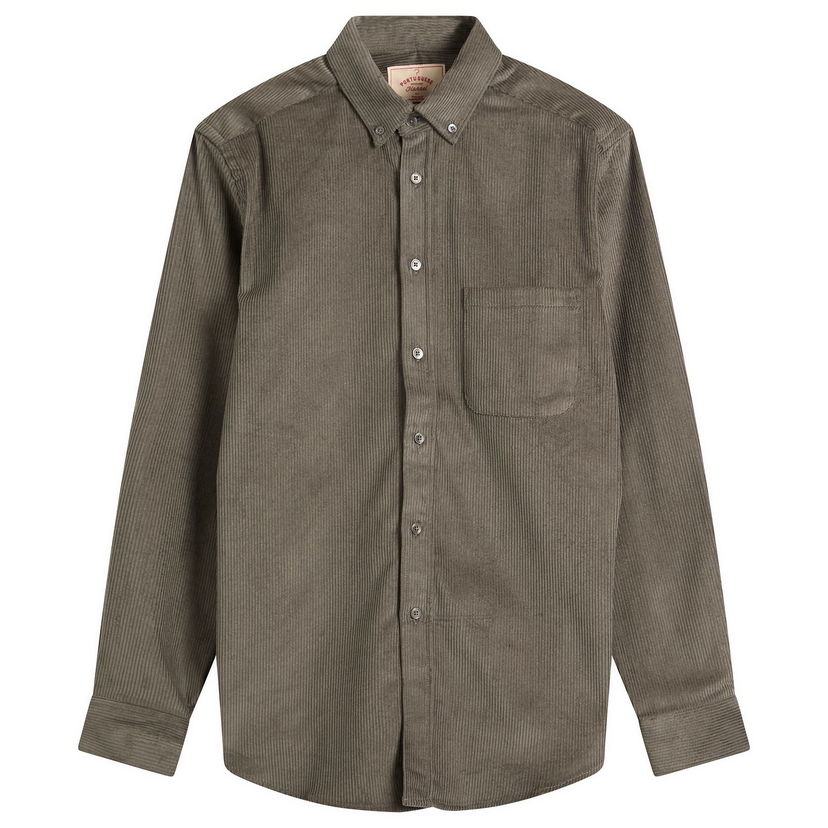 Skjorte Portuguese Flannel Lobo Button Down Corduroy Shirt Grå | AW25051-GRY