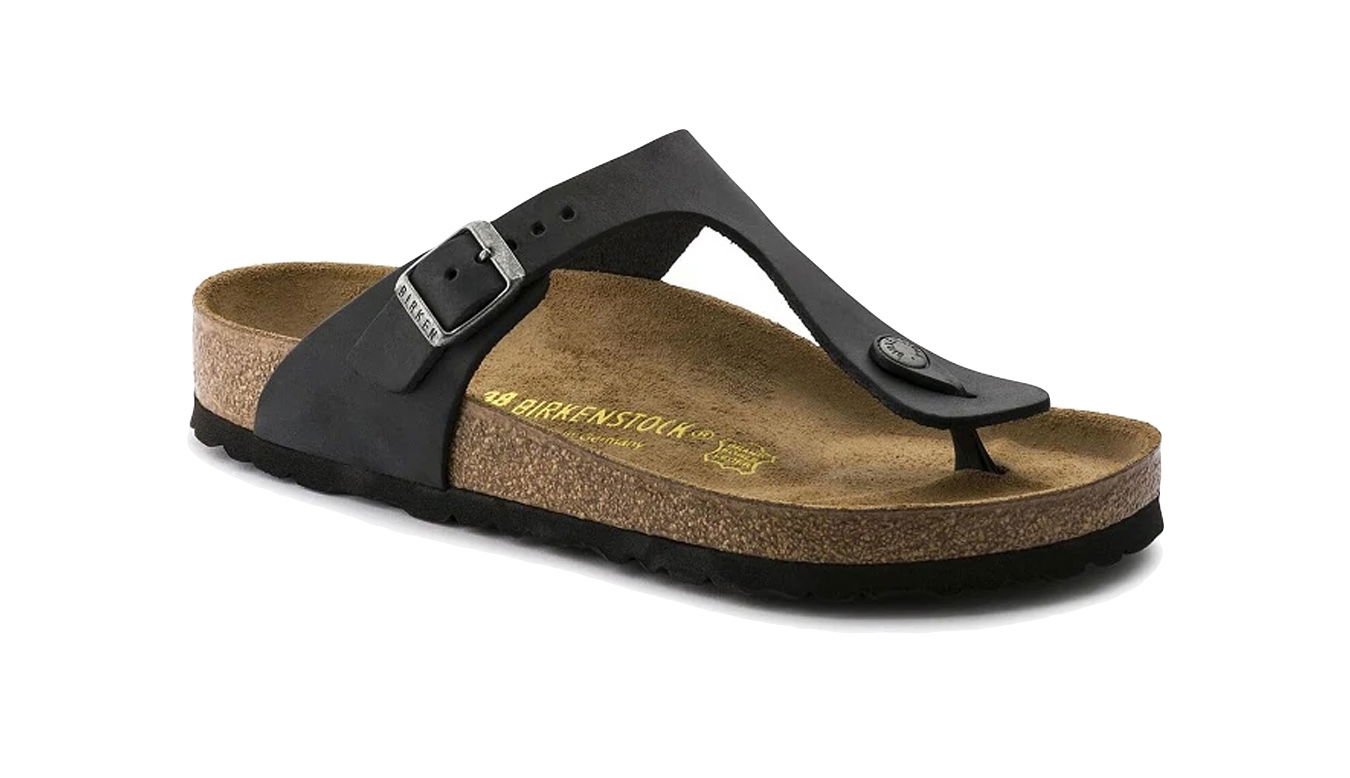 Sneakers og sko Birkenstock Gizeh Oiled Leather Black Regular Fit Sort | 845251, 1