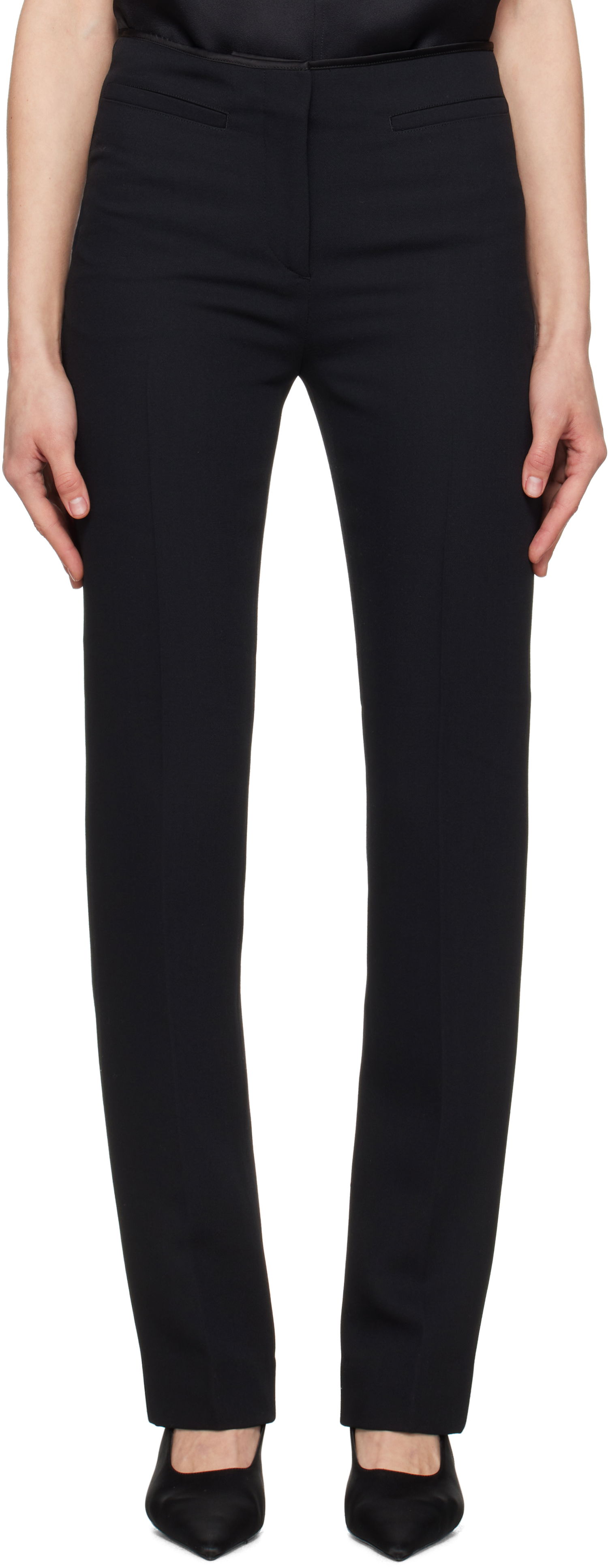 Bukser TOTEME TOTEME Low-Waist Cigarette Trousers Sort | 251-WRB0237-FB0336, 0