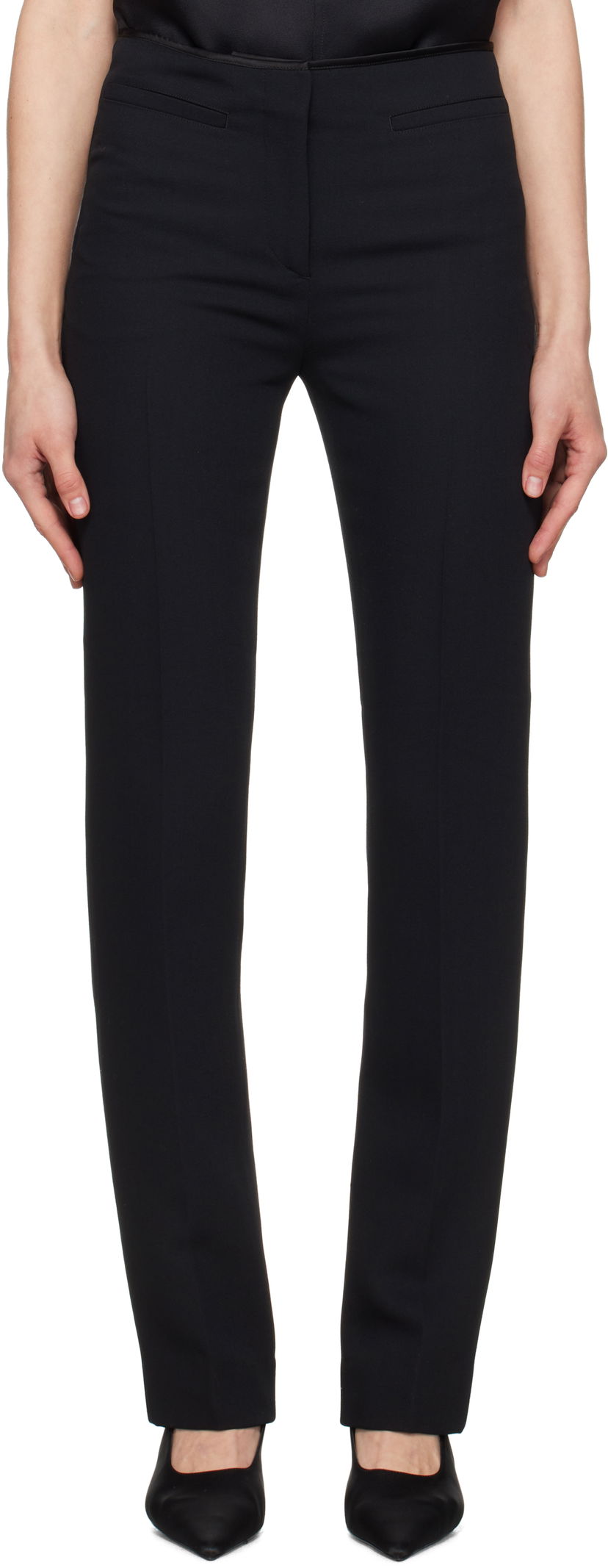 Bukser TOTEME TOTEME Low-Waist Cigarette Trousers Sort | 251-WRB0237-FB0336