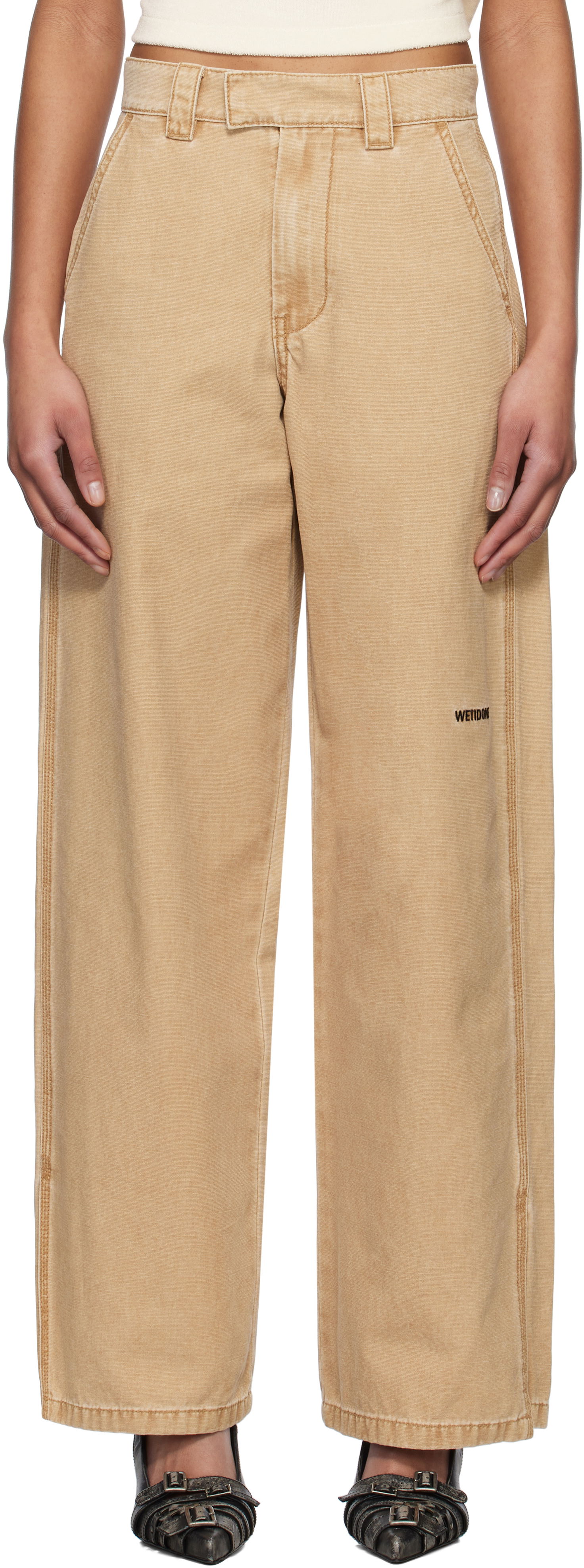Bukser We11done We11done Work Trousers Beige | WD-PT0-25-288-W-BG, 0