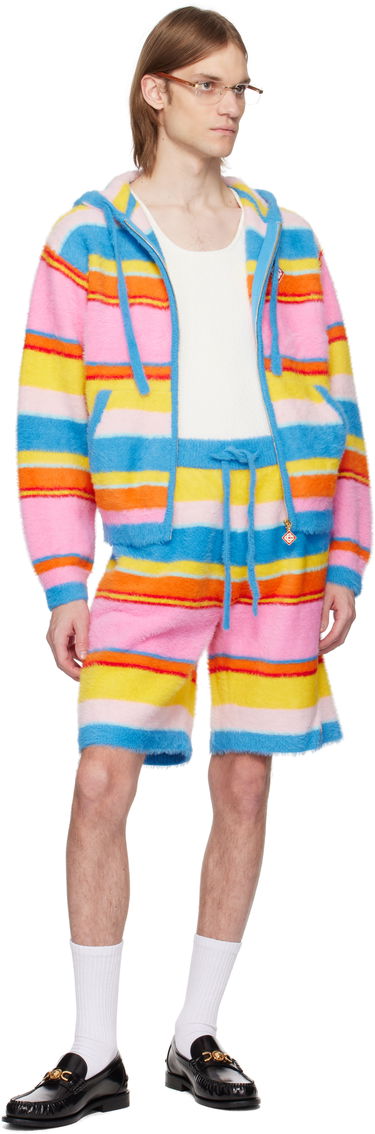 Shorts Casablanca Casablanca Fluffy Stripe Oversized Shorts Flerfarvet | MS25-KW-905-01, 3