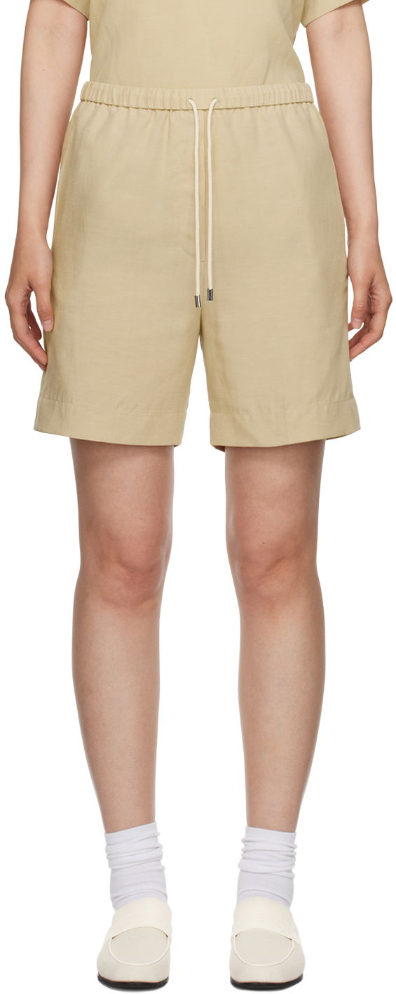 Shorts TOTEME TOTEME Drawstring Shorts Beige | 233-2025-214, 0