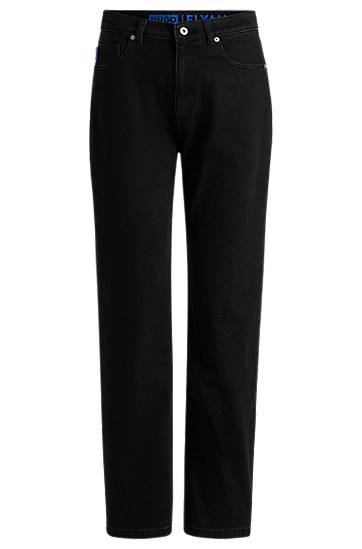 Jeans BOSS Straight-Fit Stretch Denim Jeans Sort | 50520606