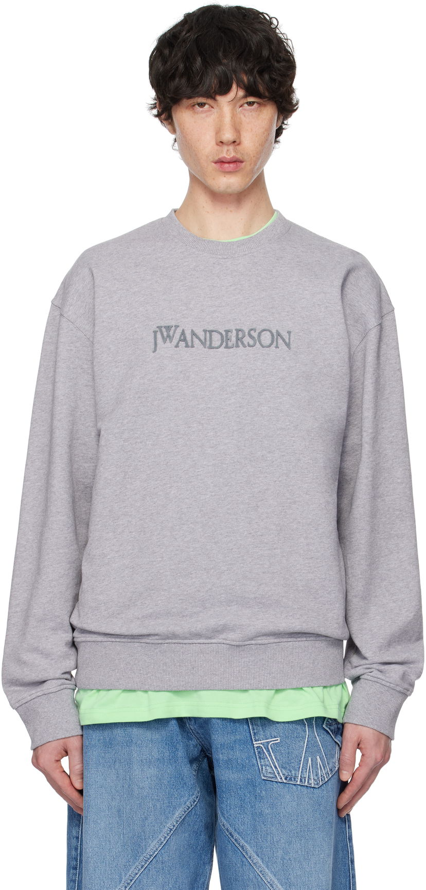 Sweater JW Anderson JW Anderson Logo Sweatshirt Grå | JW0215-PG1632