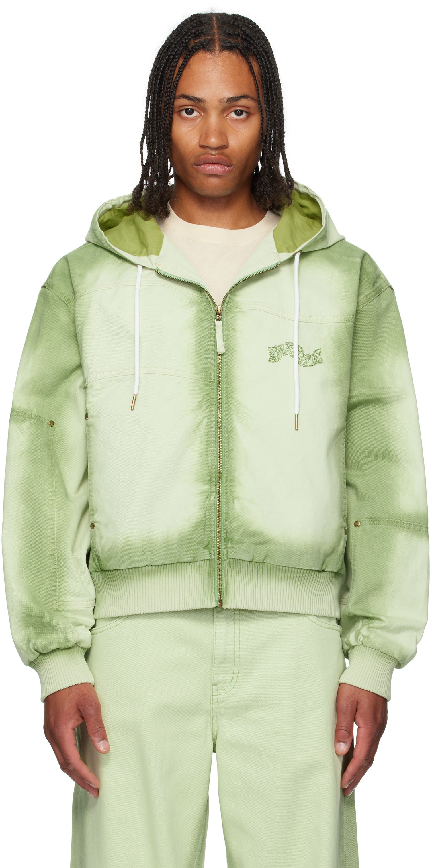 Jakke Dime Dime Hooded Utility Jacket Grøn | DIMESU251MAT, 0