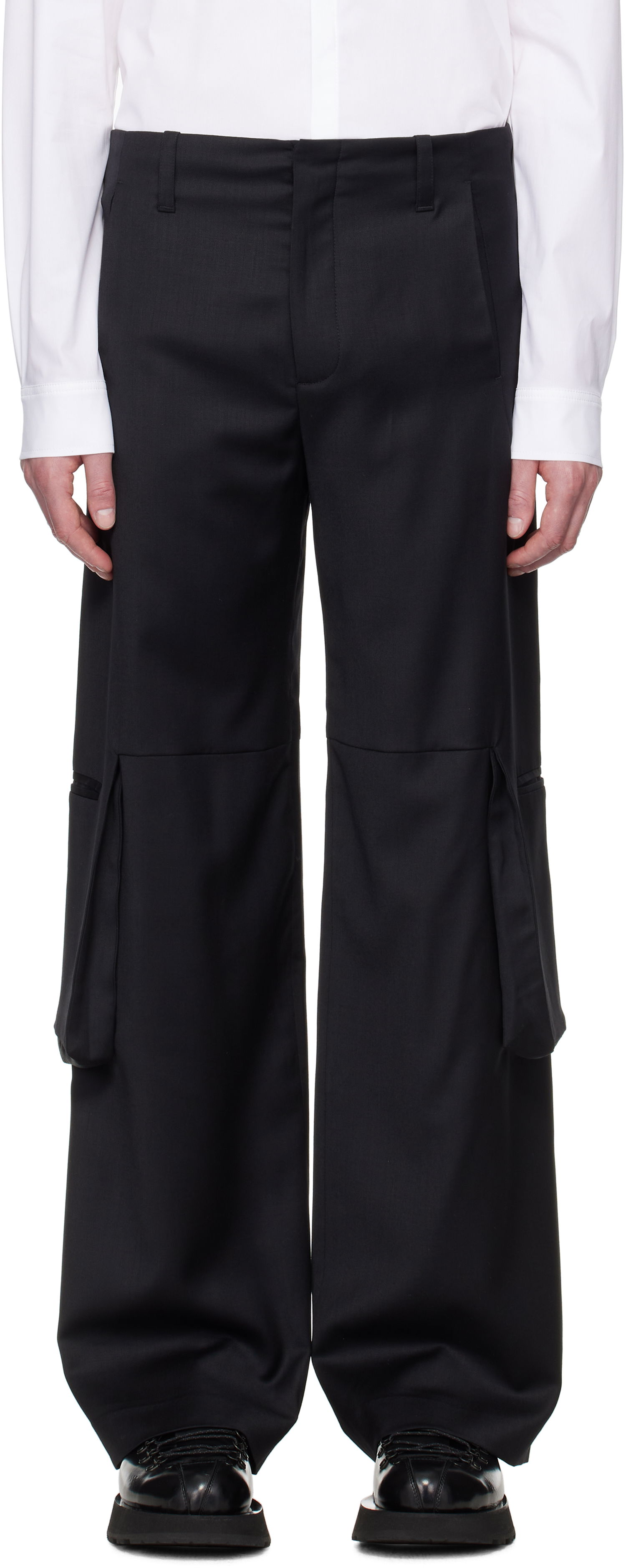 Cargo bukser HELIOT EMIL HELIOT EMIL Ferro Tailored Cargo Pants Sort | SS25_M_10_198_BLK01, 0