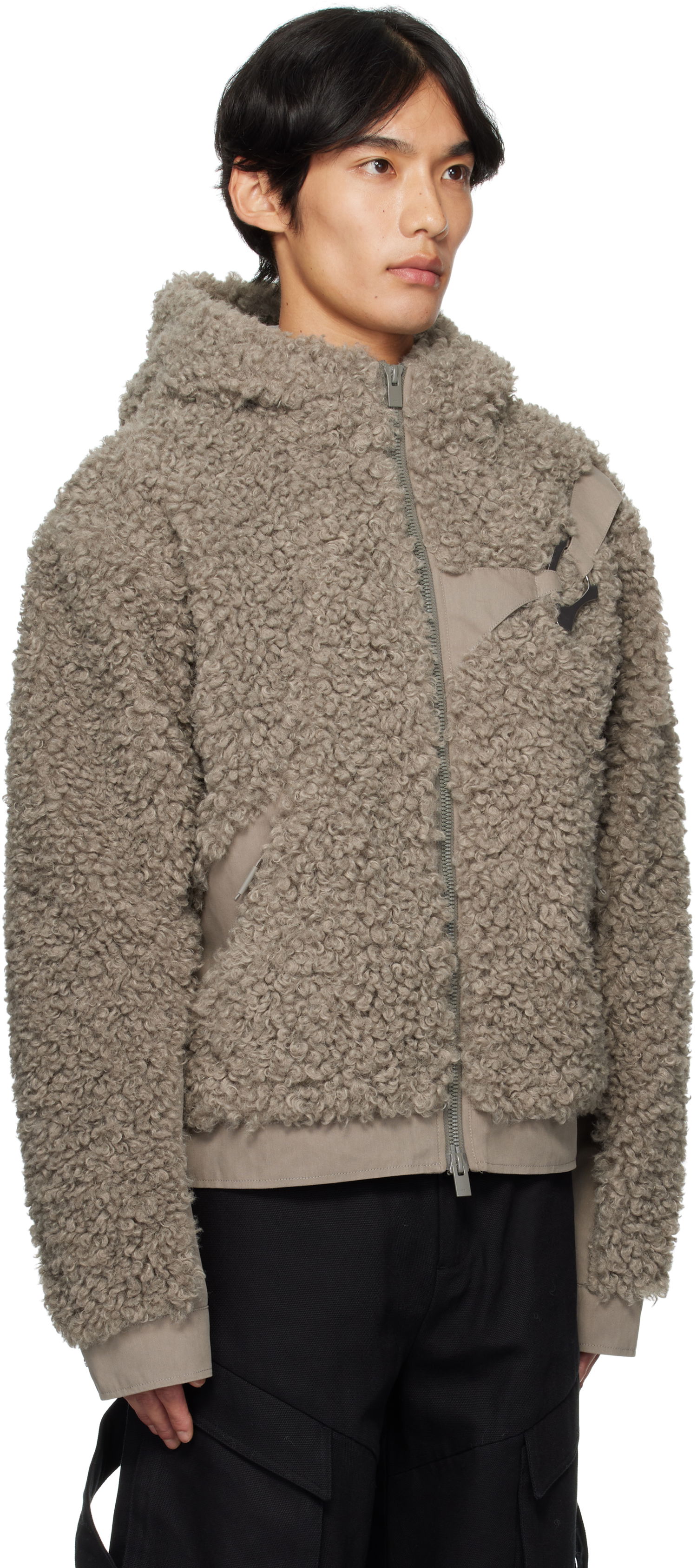 Jakke HELIOT EMIL Heliot Emil Chiaroscuro Fleece Hooded Jacket Grå | PREAW25_M_02_155_DST19, 1