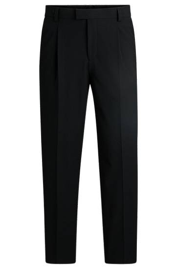 Bukser BOSS Slim-Fit Seersucker Trousers Sort | 50540189
