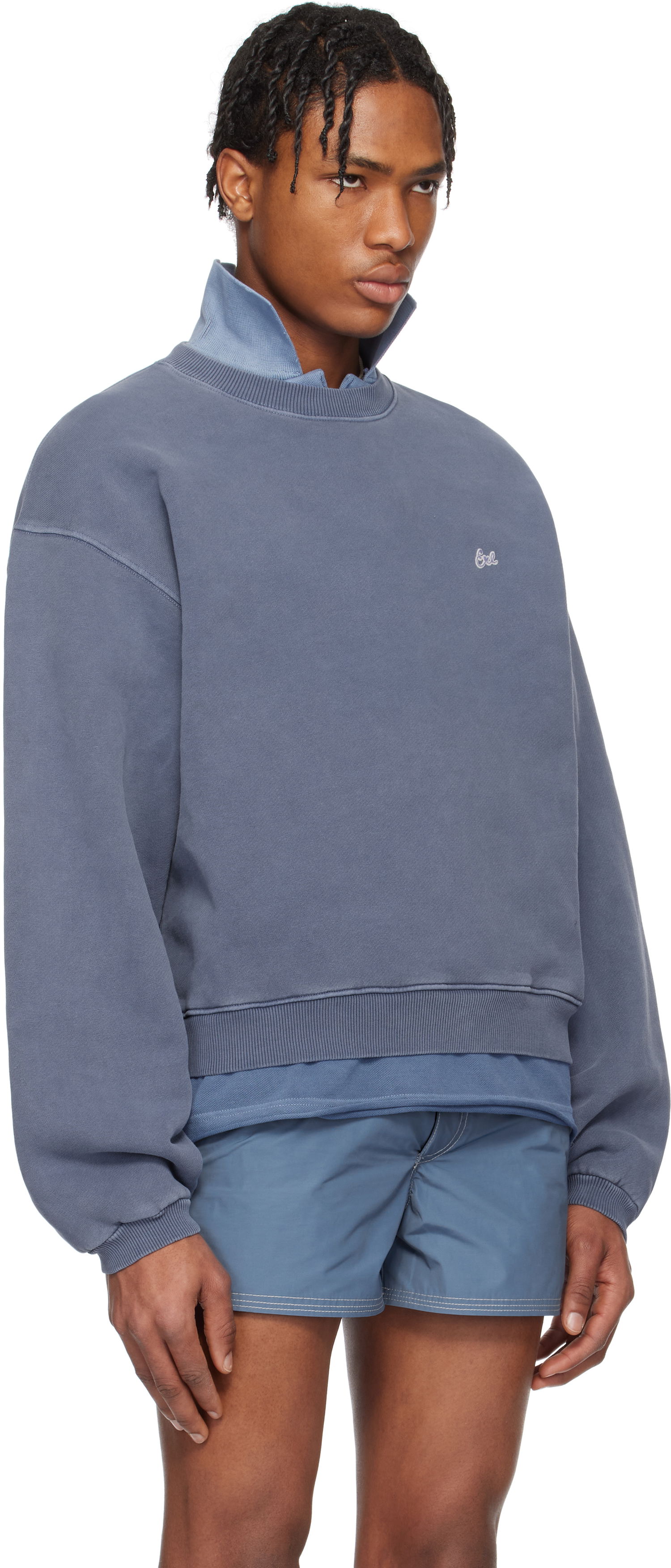 Sweater ERL ERL Crewneck Sweatshirt Blå | ERL10T027, 1