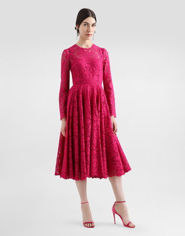 Kjole Dolce & Gabbana Dolce & Gabbana Cordonetto Lace Circle-Skirt Dress Lyserød | F6TJOTHLMIIF0382, 1