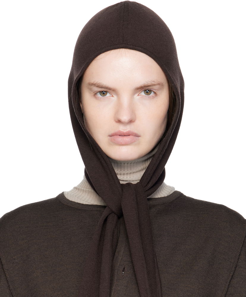 Beanie LEMAIRE Lemaire Fine Wool Head Scarf Beanie Brun | AC1229 LK1045