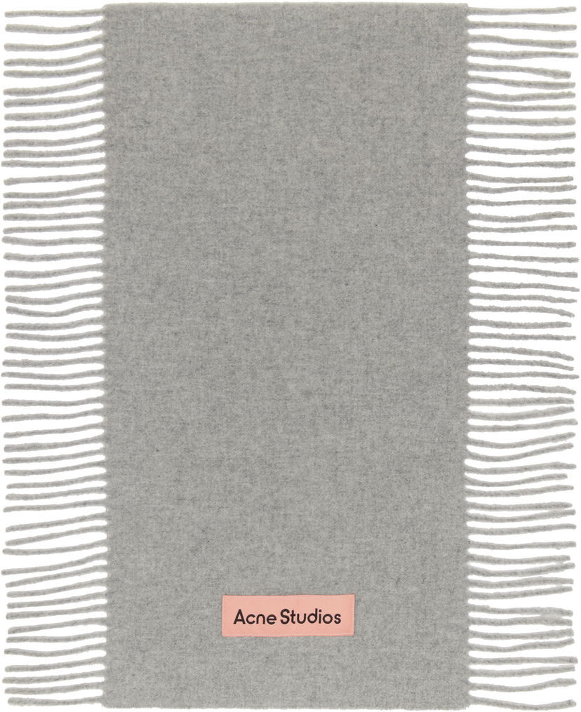Tørklæde Acne Studios Fringe Wool Scarf Grå | CA0368-