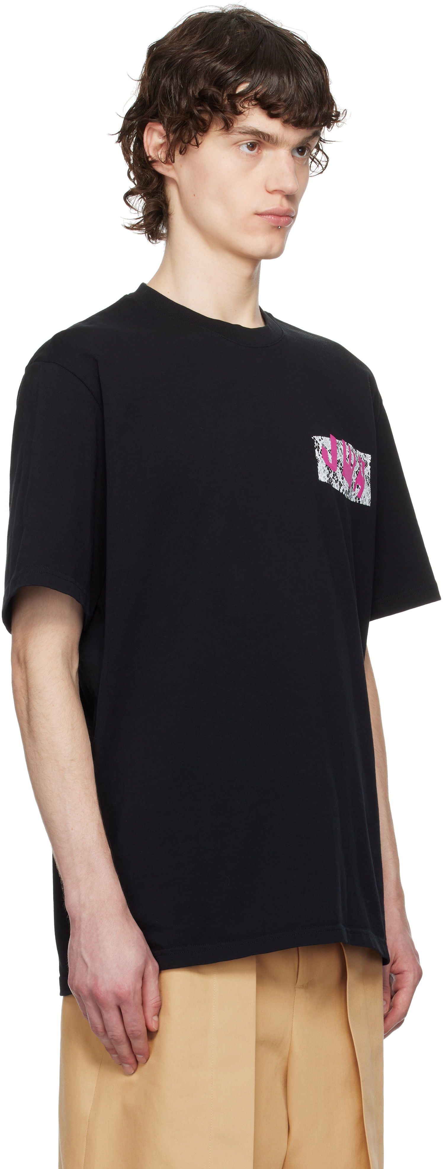 T-shirt JW Anderson JW Anderson 'JWA' Lace Trim T-Shirt Sort | JT0272-PG1551, 1