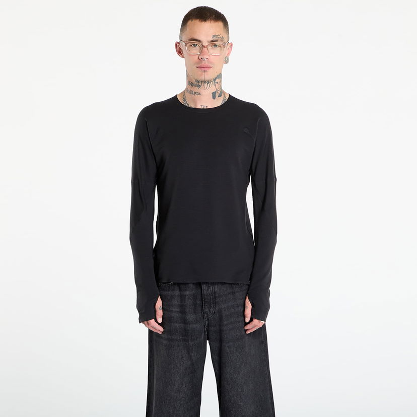 T-shirt Y-3 Y-3 Running Long Sleeve T-Shirt Sort | JX4806
