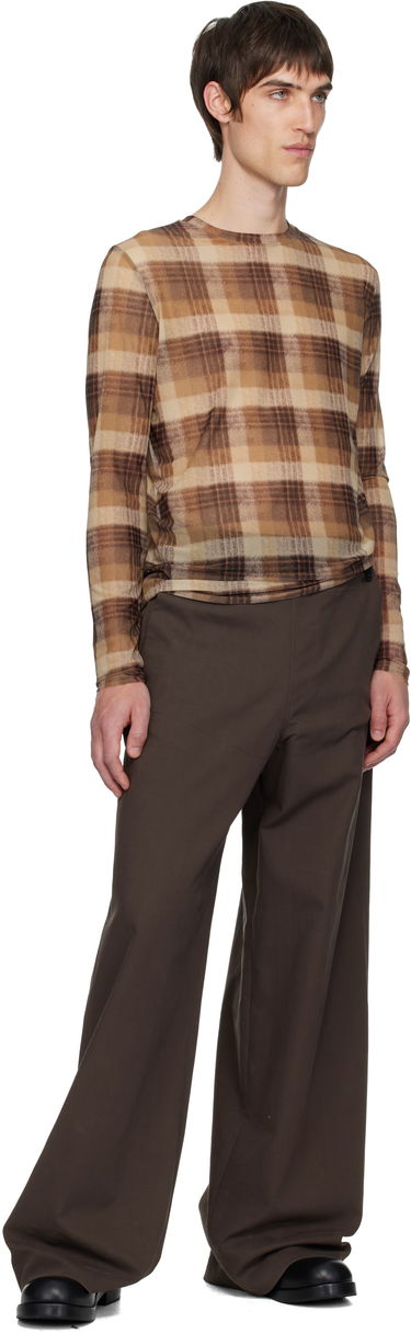 T-shirt Dries Van Noten Dries Van Noten Printed Plaid Long-Sleeve T-shirt Flerfarvet | 252-021133-2621, 3