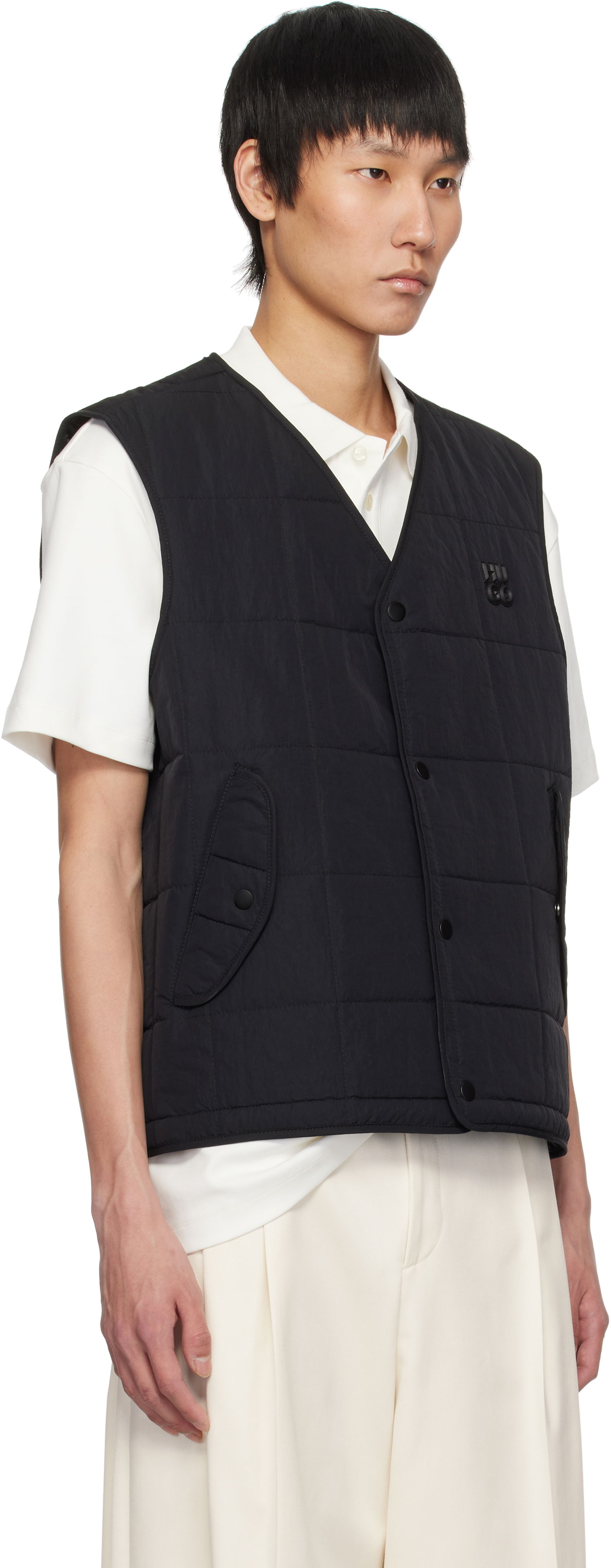 Vest BOSS Hugo Stacked Logo Nylon Vest Sort | 50530750, 1