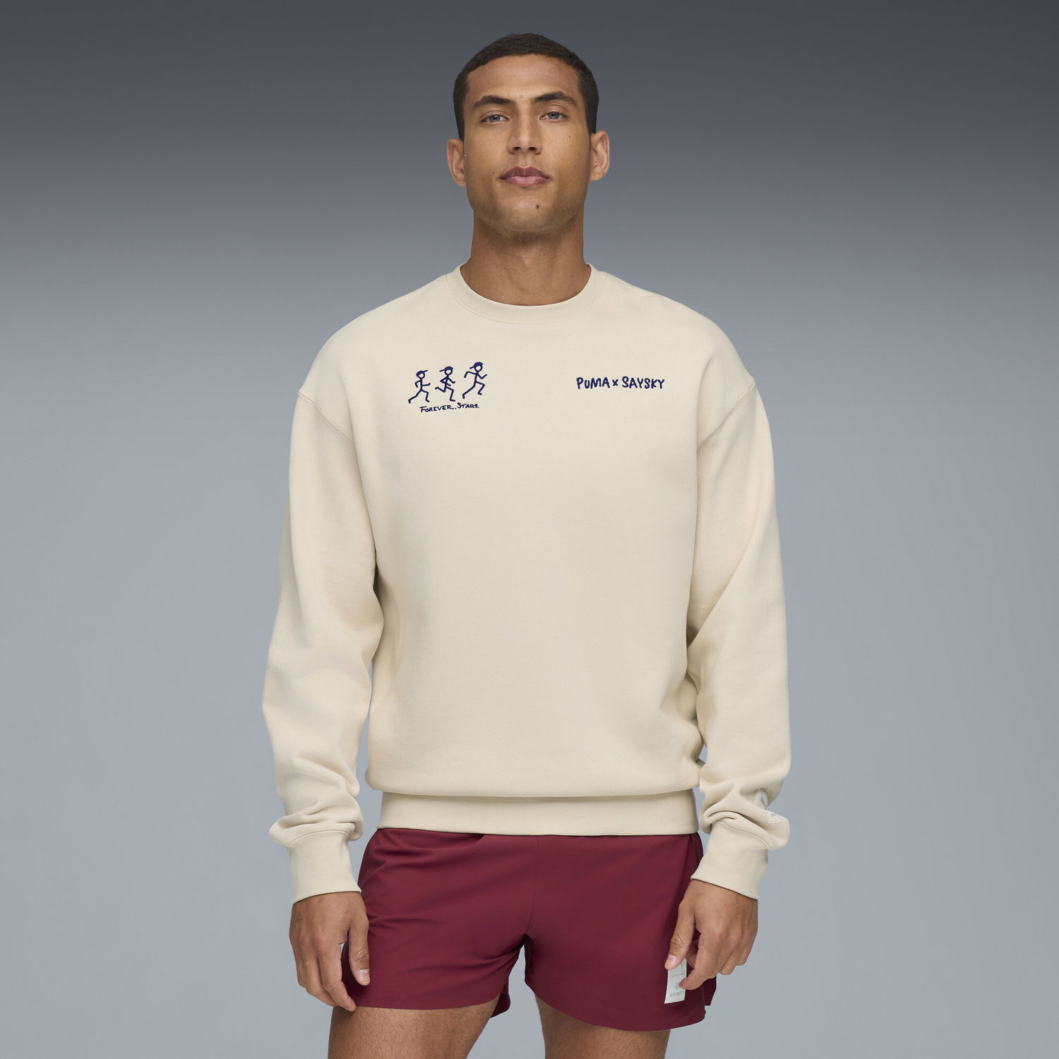 Sweatshirt Puma PUMA x SAYSKY Crewneck Sweatshirt Beige | 527557_87, 1