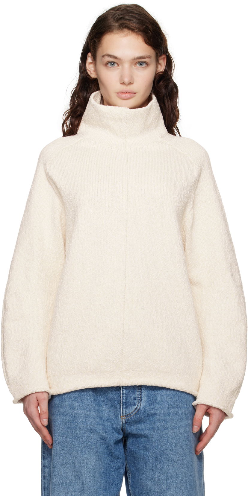 Sweater Bottega Veneta Cotton Turtleneck Hvid | 805920 V4R50