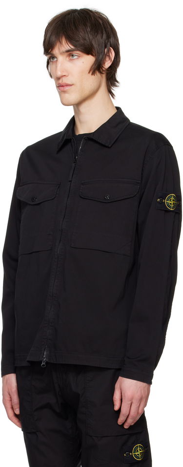 Skjorte Stone Island Stretch Cotton Overshirt Sort | K1S15 1200128 S0012, 3
